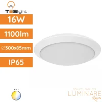 LED plafonjera TESlight P3302 16W 3CCT 1100lm IP65 fi300x85mm, bijelo UV otporno antikorozivno kućište
