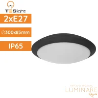 Vanjska plafonjera TESlight P3302-A IP65 fi300x85mm, antracit sivo UV otporno antikorozivno kućište