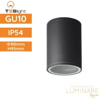 Stropna spotlight svjetiljka TESlight AL134D GU10 max8W IP54 fi90x91mm, antracit sivo kućište