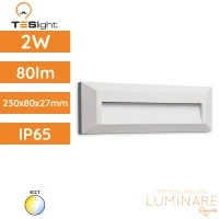 Zidna nadgradna svjetiljka TESlight P2302 IP65 230x80x27mm, bijelo UV otporno antikorozivno kućište