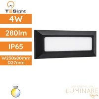 LED zidna nadgradna svjetiljka TESlight P2301-H 3CCT 4W IP65 230x80x27mm, antracit sivo UV otporno antikorozivno kućište