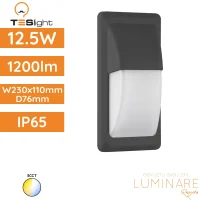 LED zidna nadgradna svjetiljka TESlight PW2311-4 3CCT 12.5W 1300lm IP65 230x110x76 mm, antracit sivo UV otporno antikorozivno kućište
