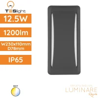 LED zidna nadgradna svjetiljka TESlight PW2311-3 3CCT 12.5W 1300lm IP65 230x110x78 mm, antracit sivo UV otporno antikorozivno kućište
