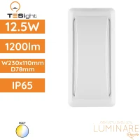 LED zidna nadgradna svjetiljka TESlight PW2311-3 3CCT 12.5W 1300lm IP65 230x110x78 mm, bijelo UV otporno antikorozivno kućište