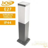 Vanjska podna svjetiljka SOPPA IP54 80 x 80 × 450 mm s E27 grlom, antracit sivo aluminijsko kućište
