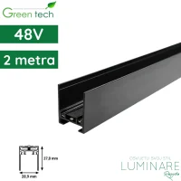 Nadgradna magnetna šina Green Tech MYSTYLE-NSN-2M 2000 x 28,9 x 37,8 mm aluminij crna luminare rasvjeta