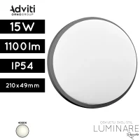 Vanjska LED plafonjera Adviti AD-OP-6112GLPM4 15W 4000K IP54 siva luminare rasvjeta