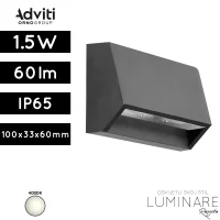 Vanjska LED zidna nadgradna svjetiljka Adviti AD-OP-6190L4 1,5W 60lm 4000K IP65 antracit siva luminare rasvjeta
