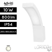Vanjska LED zidna svjetiljka Adviti AD-OP-6109WLPM4 10W 800lm 4000K IP54 bijela luminare rasvjeta