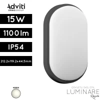 Vanjska LED zidna svjetiljka Adviti AD-OP-6147BLPM4 15W 1100lm 4000K IP54 crna luminare rasvjeta