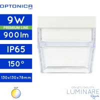 Vanjska stropna LED svjetiljka Optonica 12051 3CCT 9W IP65 130x130x78mm, bijelo kvadratno kućište