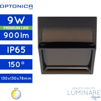 Vanjska stropna LED svjetiljka Optonica 12053 3CCT 9W IP65 130x130x78mm, crno kvadratno kućište