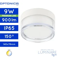 Vanjska stropna LED svjetiljka Optonica 12054 3CCT 9W IP65 ∅140x78mm, bijelo okruglo kućište