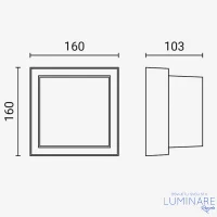 Alternative view of VANJSKA ZIDNA LED SVJETILJKA WL15-A2 15W IP65 ČETVRTASTA CRNA