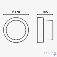 Alternative view of VANJSKA ZIDNA LED SVJETILJKA WL15-A2 15W IP65 OKRUGLA CRNA