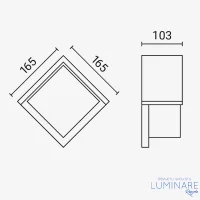 Alternative view of VANJSKA ZIDNA LED SVJETILJKA WL15-A1 15W IP65 ČETVRTASTA CRNA