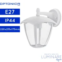 Vanjska zidna svjetiljka okrenuta prema dolje Optonica GD1-A1-9304 E27 IP54 mat bijele boje, 220x215x175mm