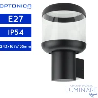 Vanjska zidna svjetiljka Optonica WL1-A1-7324 E27 IP54 crne boje, 160x238mm