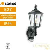 Vanjska zidna svjetiljka sa PIR senzorom Steinel L15 S E27 60W IP44 410x190x240mm crna luminare rasvjeta