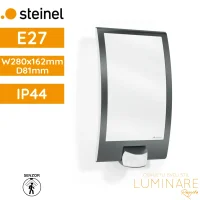 Vanjska zidna svjetiljka sa PIR senzorom Steinel L22 S SI E27 60W IP44 286x162x85mm antracit siva luminare rasvjeta