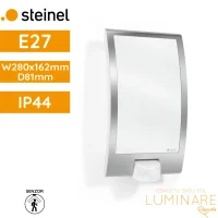 Vanjska zidna svjetiljka sa PIR senzorom Steinel L22 S SI E27 60W IP44 286x162x85mm inox srebrna luminare rasvjeta
