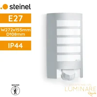 Vanjska zidna svjetiljka sa PIR senzorom Steinel L12 S SI E27 60W IP44 272x155x108mm inox srebrna luminare rasvjeta