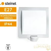 Vanjska zidna svjetiljka sa PIR senzorom Steinel L20 S SI E27 60W IP44 240x230x80mm inox srebrna luminare rasvjeta