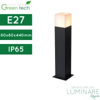 Vanjska podna svjetiljka GreenTech Sandro AB2745 E27 IP65 crno kučište 80x80x440mm