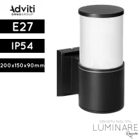 Vanjska zidna svjetiljka Adviti Dalia AD-OP-6566BE27SM E27 IP54 crna luminare rasvjeta