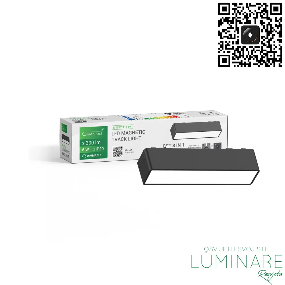 LED LINEARNI REFLEKTOR ZA MAGNETNU ŠINU MYSTYLE-1 6W CRNI - Slika 2