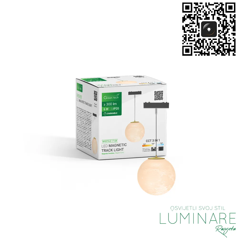 LED VISILICA ZA MAGNETNU ŠINU MYSTYLE-17 6W CRNA - Slika 2