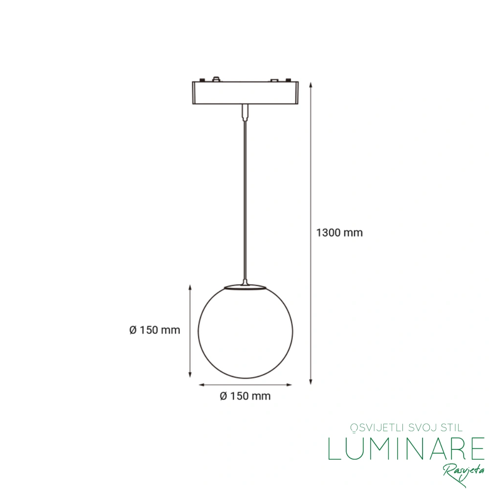 LED VISILICA ZA MAGNETNU ŠINU MYSTYLE-17 6W CRNA - Slika 3