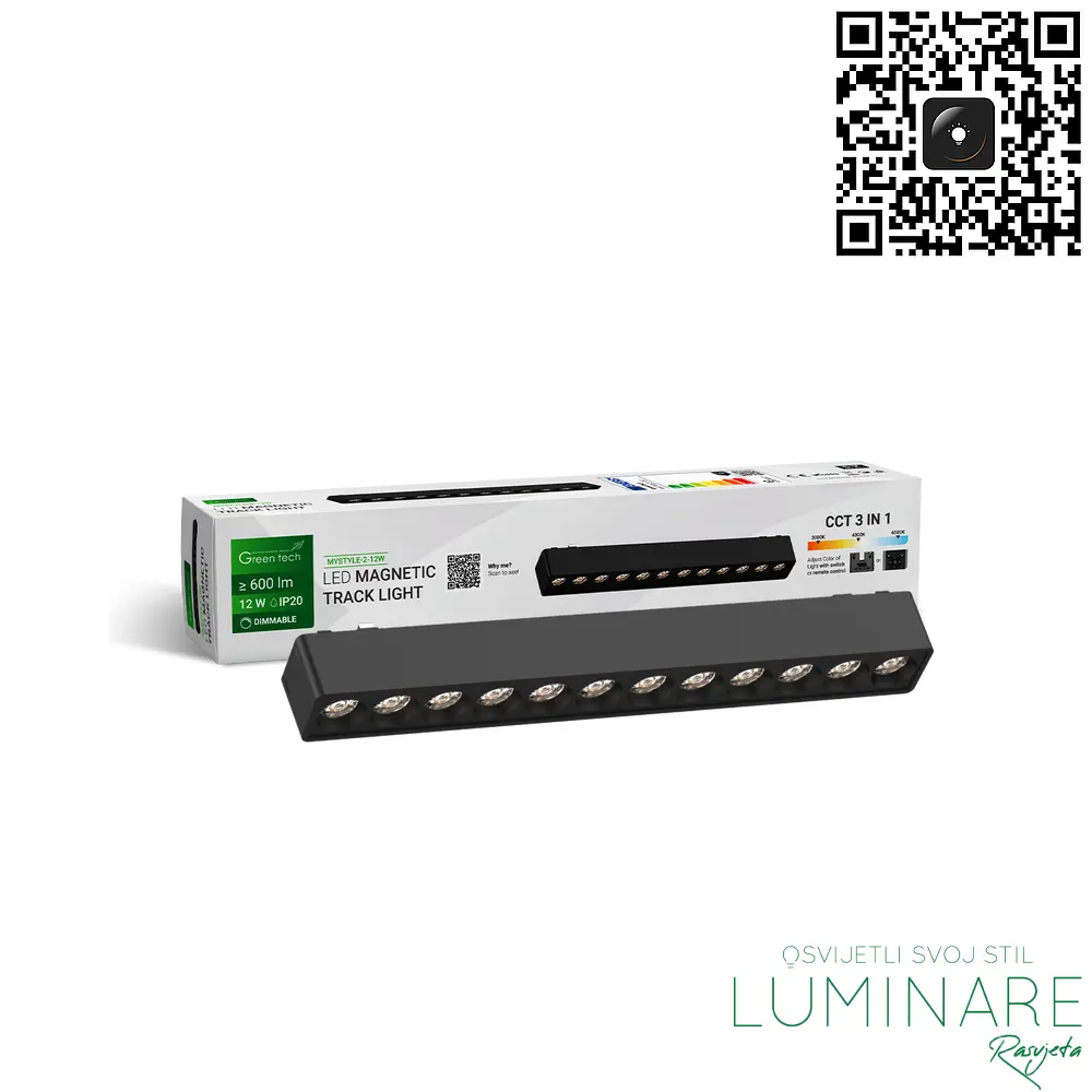 LED LINEARNI REFLEKTOR ZA MAGNETNU ŠINU MYSTYLE-2 12W CRNI - Slika 2