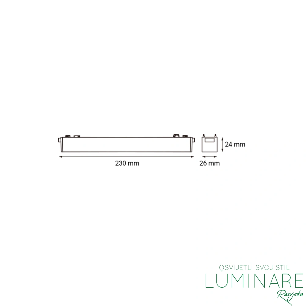 LED LINEARNI REFLEKTOR ZA MAGNETNU ŠINU MYSTYLE-2 12W CRNI - Slika 3