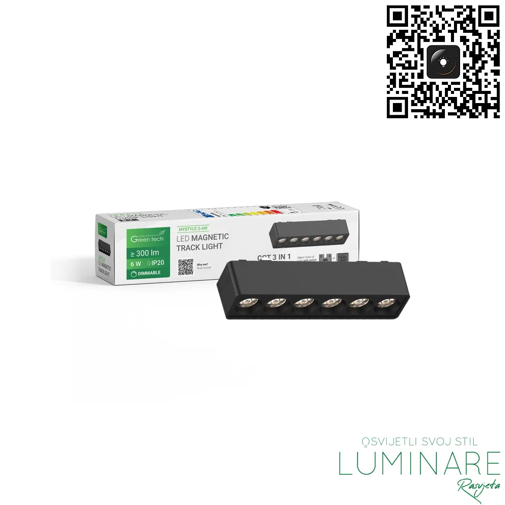 LED LINEARNI REFLEKTOR ZA MAGNETNU ŠINU MYSTYLE-2 6W CRNI - Slika 2