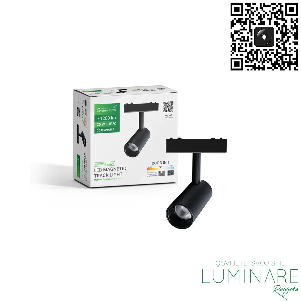 LED REFLEKTOR ZA MAGNETNU ŠINU MYSTYLE-7 20W CRNI - Slika 2
