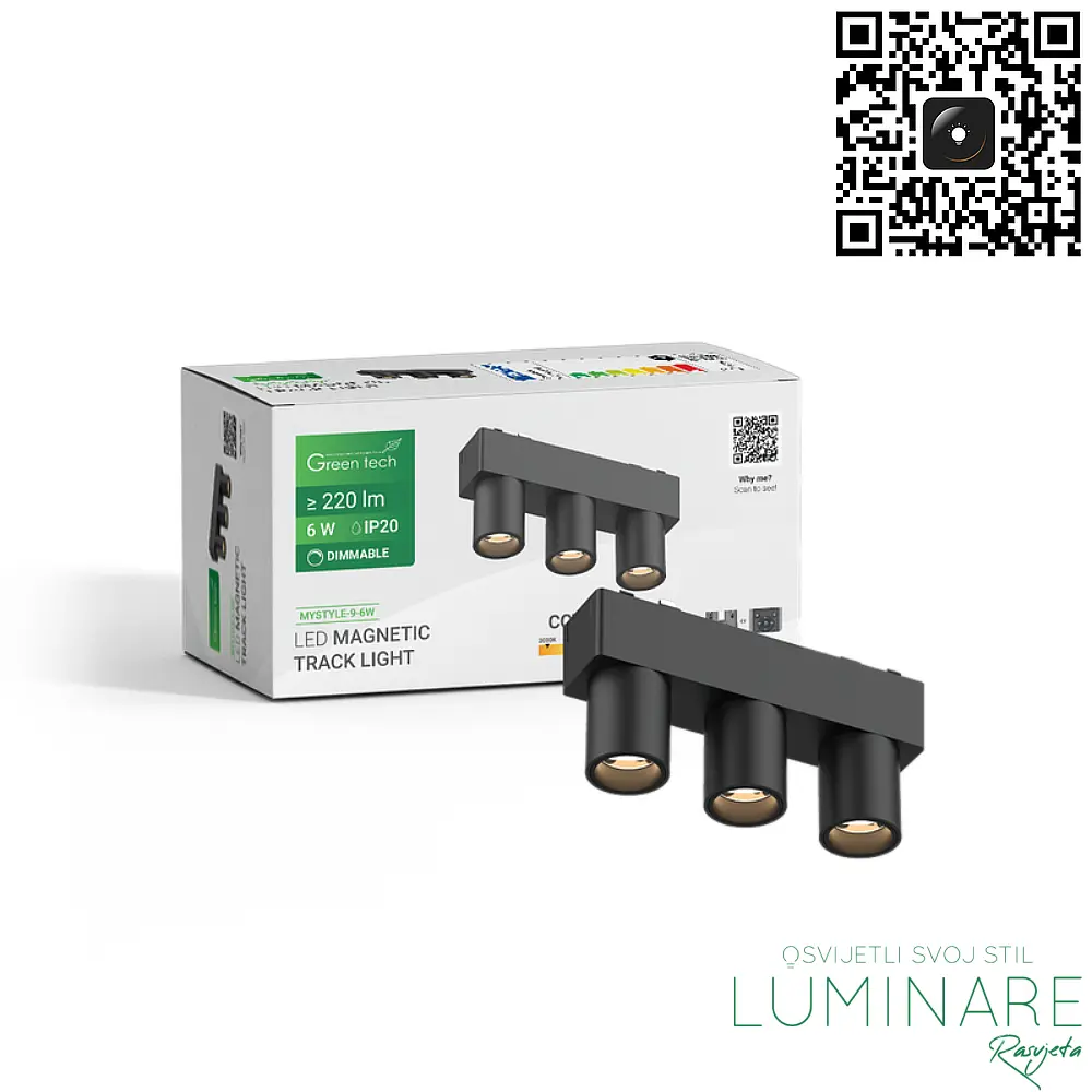 LED SPOTLIGHT SVJETILJKA ZA MAGNETNU ŠINU MYSTYLE-9 6W CRNA - Slika 2