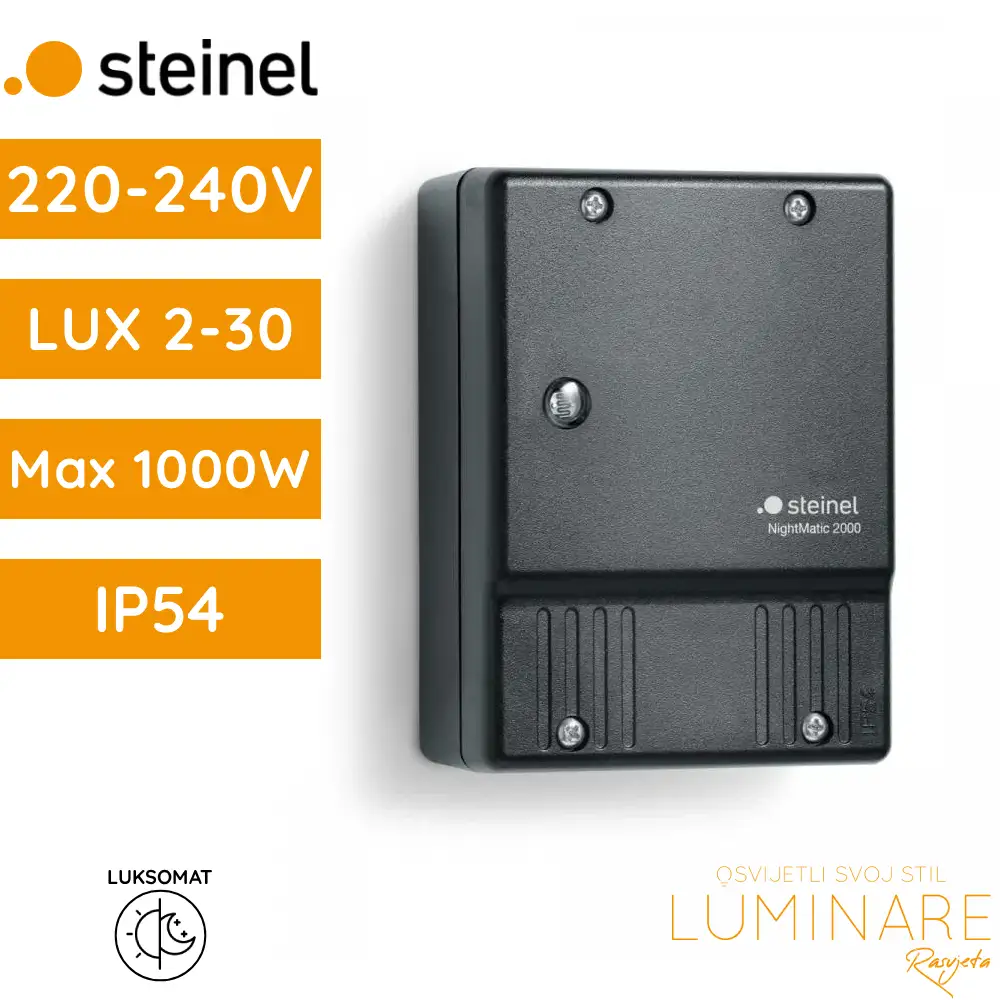 LUKSOMAT STEINEL NIGHTMATIC 2000 CRNI IP54 1000W