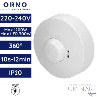 senzor pokreta ORNO OR-CR-212 mikrovalni stropni 360° 230V max 1200W IP20 bijeli luminare rasvjeta