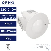senzor pokreta ORNO OR-CR-218 podžbukni stropni mikrovalni 360° 230V max 1200W IP20 bijeli luminare rasvjeta