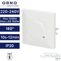 senzor pokreta ORNO OR-CR-239 podžbukni mikrovalni 180° 230V max 1200W IP20 bijeli luminare rasvjeta