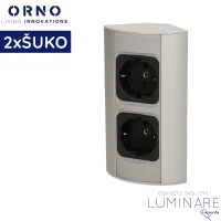 nadgradna uticnica za namjestaj 2x schuko siva luminare rasvjeta
