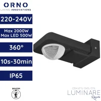 senzor pokreta ORNO OR-CR-259/B PIR 360° 230V max 2000W IP65 crni luminare rasvjeta
