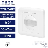 senzor pokreta ORNO OR-CR-261 podžbukni zidni PIR 160° 230V max 300W IP20 bijeli luminare rasvjeta