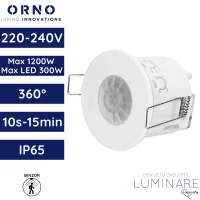 senzor pokreta ORNO OR-CR-267 ugradbeni stropni PIR 360° 230V max 1200W IP65 bijeli luminare rasvjeta