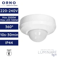 senzor pokreta ORNO OR-CR-271/W stropni ugradbeni PIR 360° 230V max 2000W IP44 bijeli luminare rasvjeta