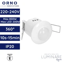 senzor pokreta ORNO OR-CR-283 mini stropni PIR senzor pokreta 360° 230V max 800W IP20 luminare rasvjeta