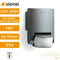 senzor pokreta STEINEL IS 130-2-BL zidni 130° IP54 max 600W 230-240V crni luminare rasvjeta