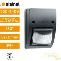 senzor pokreta STEINEL IS 2160 ECO BL zidni 160° IP54 max 600W 230-240V crni luminare rasvjeta