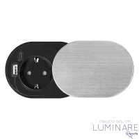 UGRADBENA UTIČNICA ZA NAMJEŠTAJ 1xŠUKO 2xUSB (A+C) SREBRNA - Slika 3